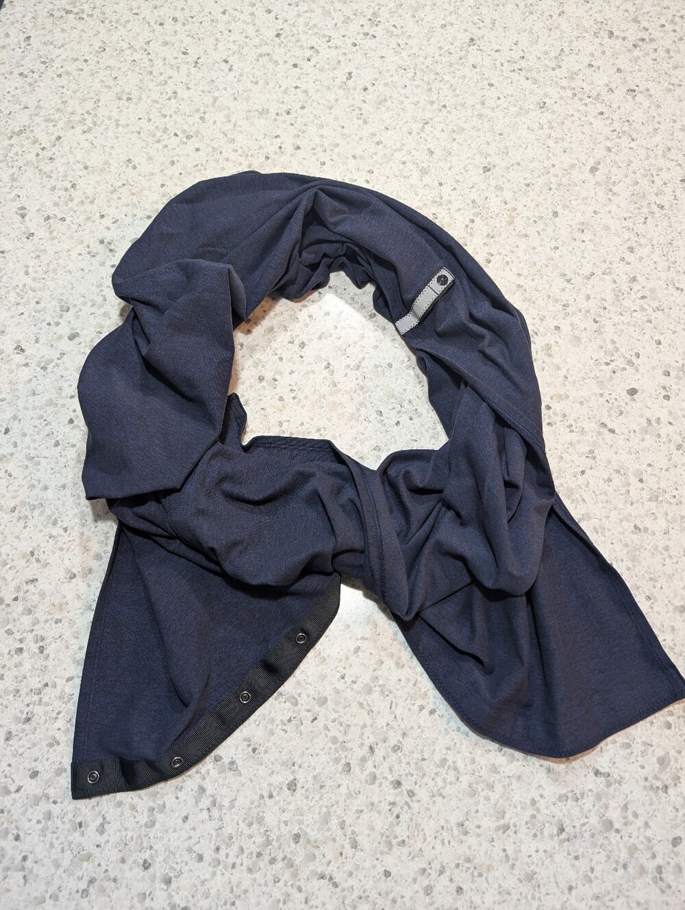 Lululemon Vinyasa Scarf Navy Heathered Blue Black Oversized Infinity Scarf Nulu